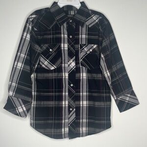Gioberti Boys Button Down Long Sleeve Plaid Shirt